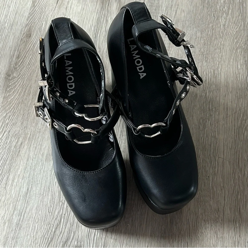 Lamoda Walk with Faith Platform Heels Black